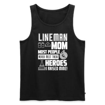 Lineman Lineman Mom - Men's Premium Organic Tank Top - black - Front - Michal (187cm)