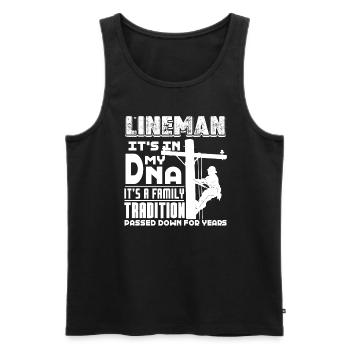 Lineman Lineman Is In My DNA - Men's Premium Organic Tank Top - black - Front - Michal (187cm)