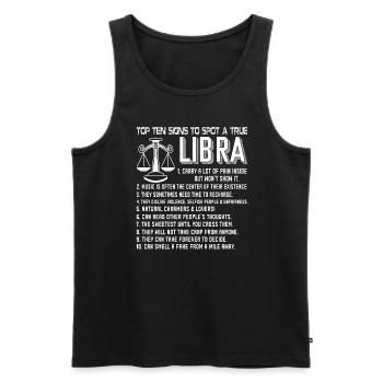 Libra Top Ten 10 Signs To Spot A Libra - Men's Premium Organic Tank Top - black - Front - Michal (187cm)