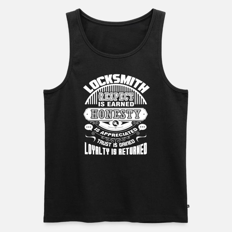 Locksmith Locksmith Respect Is Earned - Men's Premium Organic Tank Top - black