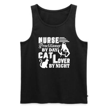 Nurse Practitioner Nurse Practitioner Cat Lover - Men's Premium Organic Tank Top - black - Front - AI Model Male 178 light (178cm)