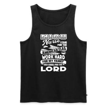 Nicu Nurse Nicu Nurse Stand For American Flag - Men's Premium Organic Tank Top - black - Front - Michal (187cm)