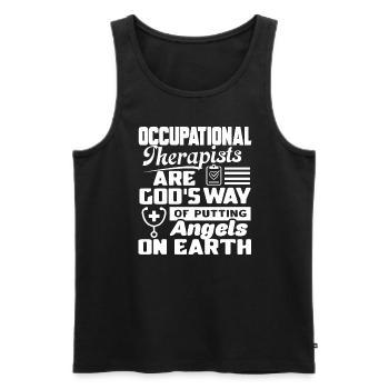 Occupational Therapists Angels - Men's Premium Organic Tank Top - black - Front - Michal (187cm)