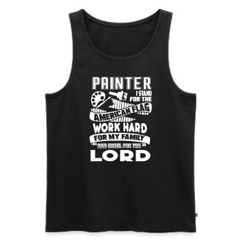 Painter Painter I Stand For The American Flag - Men's Premium Organic Tank Top - black - Front - AI Model Male 178 light (178cm)