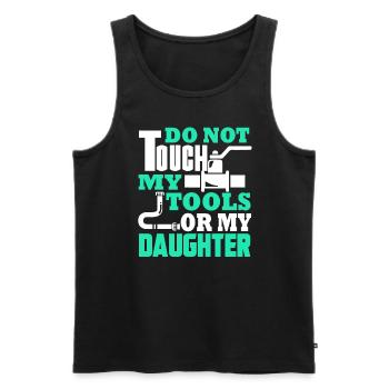 Plumber Plumber Do Not Touch My Tools - Men's Premium Organic Tank Top - black - Front - Michal (187cm)