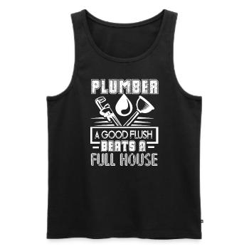 Plumber Plumber Good Flush - Men's Premium Organic Tank Top - black - Front - Michal (187cm)