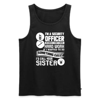 Security Officer Security Officer Hard Work - Men's Premium Organic Tank Top - black - Front - Michal (187cm)