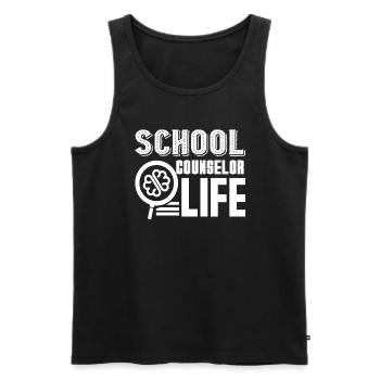 School Counselor School Counselor Life - Men's Premium Organic Tank Top - black - Front - AI Model Male 178 light (178cm)