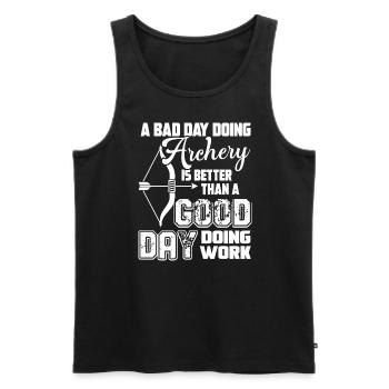 Archery A Bad day Doing Archery - Men's Premium Organic Tank Top - black - Front - AI Model Male 178 light (178cm)
