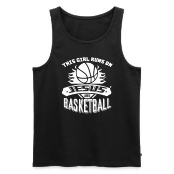 Basketball This Girl Run On Jesus And Basketball - Men's Premium Organic Tank Top - black - Front - Michal (187cm)