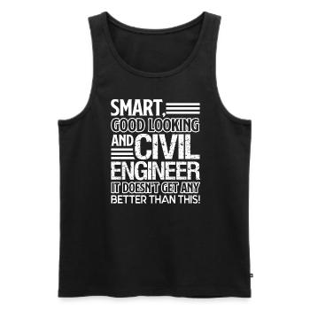 Civil Engineer Good Looking And Civil Engineer - Men's Premium Organic Tank Top - black - Front - Michal (187cm)