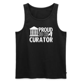 Curator Proud To Be A Curator - Men's Premium Organic Tank Top - black - Front - Michal (187cm)
