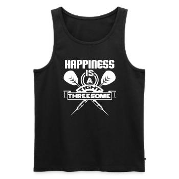 Darts Darts Happiness Is A Tight Threesome - Men's Premium Organic Tank Top - black - Front - Michal (187cm)