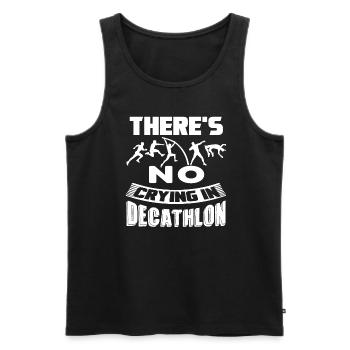 Decathlon No Crying In Decathlon - Men's Premium Organic Tank Top - black - Front - Michal (187cm)