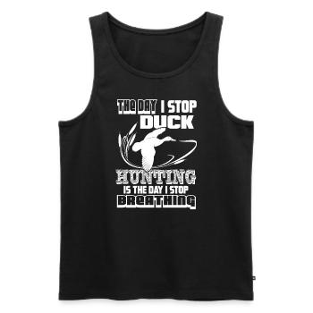Duck Hunting The Day I Stop Duck Hunting - Men's Premium Organic Tank Top - black - Front - AI Model Male 178 light (178cm)