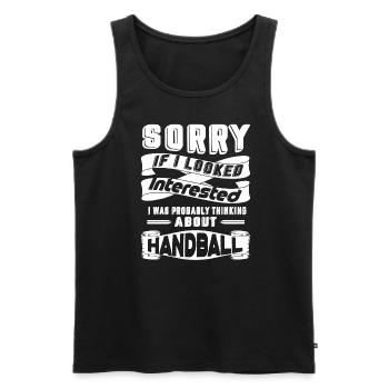 Handball I Was Probably Thinking About Handball - Men's Premium Organic Tank Top - black - Front - Michal (187cm)