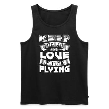 Kite Flying Keep Calm and Love Kite Flying - Men's Premium Organic Tank Top - black - Front - Michal (187cm)