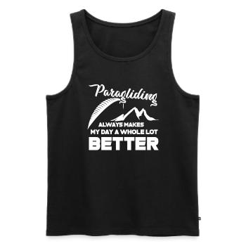 Paragliding Paragliding Makes My Day Better - Men's Premium Organic Tank Top - black - Front - Michal (187cm)