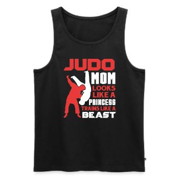 Judo Judo Mom Trains Like A Beast - Men's Premium Organic Tank Top - black - Front - Michal (187cm)