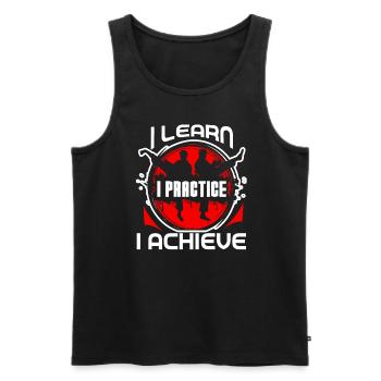 Taekwondo Taekwondo I Learn I Practice I Achieve - Men's Premium Organic Tank Top - black - Front - Michal (187cm)