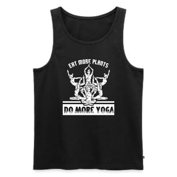 Yoga Eat More Plants Do More Yoga - Men's Premium Organic Tank Top - black - Front - AI Model Male 178 light (178cm)
