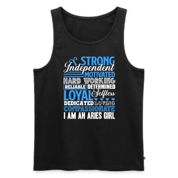 Aries I'm A Strong Aries Girl - Men's Premium Organic Tank Top - black - Front - Michal (187cm)