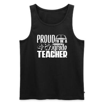 4th Grade Teacher Proud To Be A 4th Grade Teacher - Men's Premium Organic Tank Top - black - Front - AI Model Male 178 light (178cm)