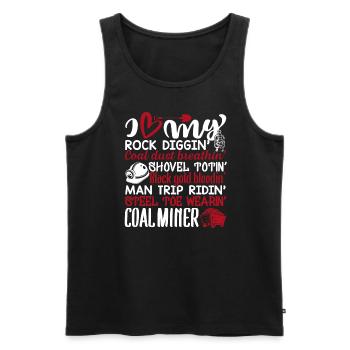 Coal Miner I Love My Coal Miner - Men's Premium Organic Tank Top - black - Front - Michal (187cm)
