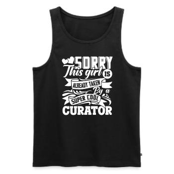 Curator Taken By A Super Cool Curator - Men's Premium Organic Tank Top - black - Front - Michal (187cm)