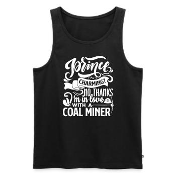 Coal Miner In Love With A Coal Miner - Men's Premium Organic Tank Top - black - Front - AI Model Male 178 light (178cm)