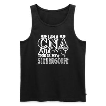 CNA I Am A CNA And This Is My Stethoscope - Men's Premium Organic Tank Top - black - Front - Michal (187cm)