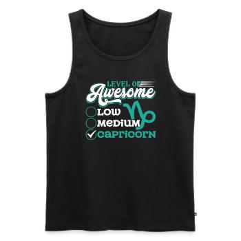 Capricorn Level Of Awesome Capricorn - Men's Premium Organic Tank Top - black - Front - Michal (187cm)