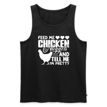 Chicken Feed Me Chicken Nuggets - Men's Premium Organic Tank Top - black - Front - AI Model Male 178 light (178cm)