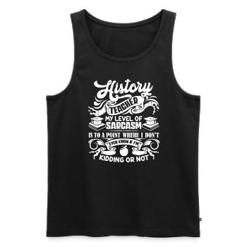 History Teacher I Am A History Teacher - Men's Premium Organic Tank Top - black - Front - AI Model Male 178 light (178cm)