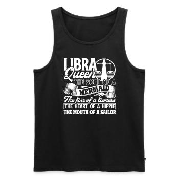 Libra Libra Queen Has The Soul Of Mermaid - Men's Premium Organic Tank Top - black - Front - Michal (187cm)