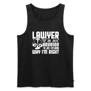 Lawyer Lawyer I'm Not Arguing - Men's Premium Organic Tank Top - black - Front - Michal (187cm)
