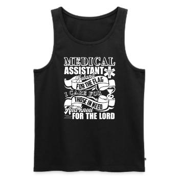 Medical Assistant I Stand For The Flag - Men's Premium Organic Tank Top - black - Front - AI Model Male 178 light (178cm)
