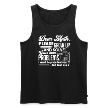 Math Teacher Math Teacher Help You Find Your X - Men's Premium Organic Tank Top - black - Front - AI Model Male 178 light (178cm)