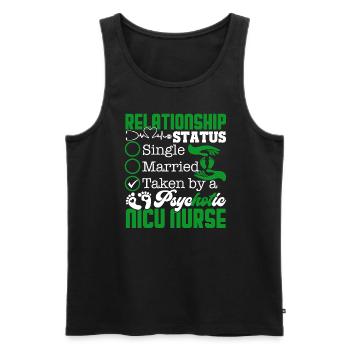 Nicu Nurse Relationship Status - Men's Premium Organic Tank Top - black - Front - AI Model Male 178 light (178cm)