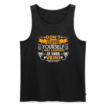 Nurse I Was Looking At Your Veins - Men's Premium Organic Tank Top - black - Front - AI Model Male 178 light (178cm)
