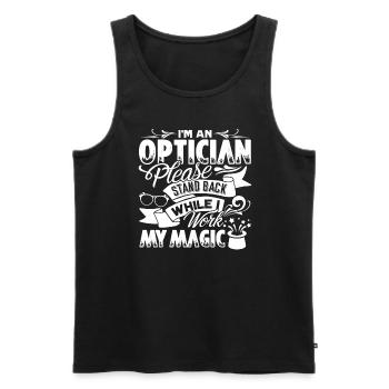 Optician Optician I Work My Magic - Men's Premium Organic Tank Top - black - Front - Michal (187cm)