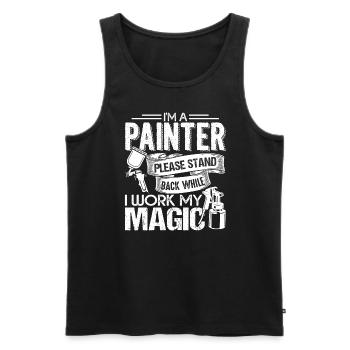 Painter Painter I Work My Magic - Men's Premium Organic Tank Top - black - Front - Michal (187cm)