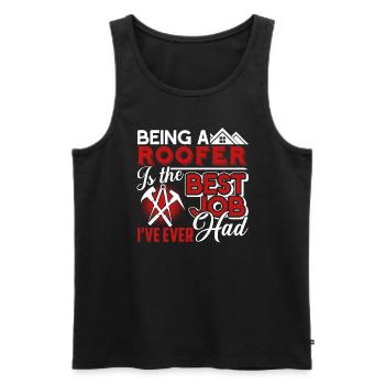 Roofer Roofer Best Job Ever - Men's Premium Organic Tank Top - black - Front - Michal (187cm)