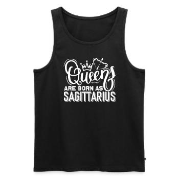Sagittarius Queen Are Born As Sagittarius - Men's Premium Organic Tank Top - black - Front - Michal (187cm)