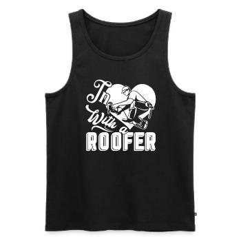 Roofer In Love With A Roofer - Men's Premium Organic Tank Top - black - Front - Michal (187cm)