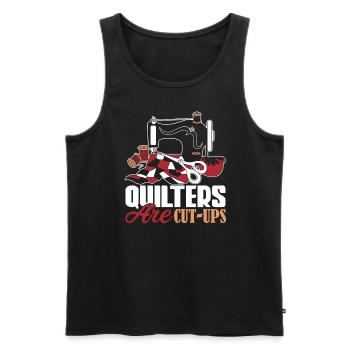 Quilter Quilters Are Cut Ups - Men's Premium Organic Tank Top - black - Front - AI Model Male 178 light (178cm)