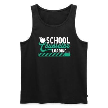 School Counselor School Counselor Loading - Men's Premium Organic Tank Top - black - Front - AI Model Male 178 light (178cm)