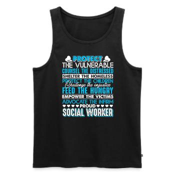 Social Worker Proud Social Worker - Men's Premium Organic Tank Top - black - Front - AI Model Male 178 light (178cm)