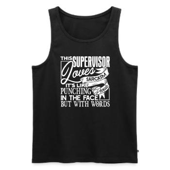 Supervisor Supervisor Love - Men's Premium Organic Tank Top - black - Front - Michal (187cm)