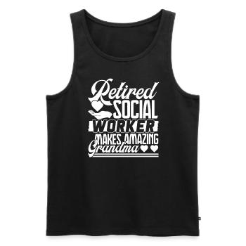 Social Worker Retired Social Worker - Men's Premium Organic Tank Top - black - Front - AI Model Male 178 light (178cm)